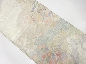 佐賀錦御所車に花・流水模様織出し袋帯